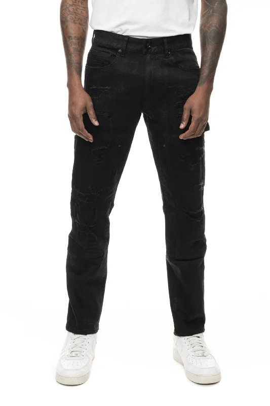 Rip & Repair Double Knee Jeans - Jet Black