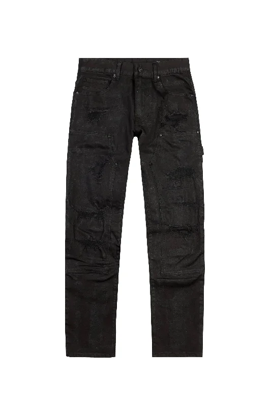 Rip & Repair Double Knee Jeans - Jet Black