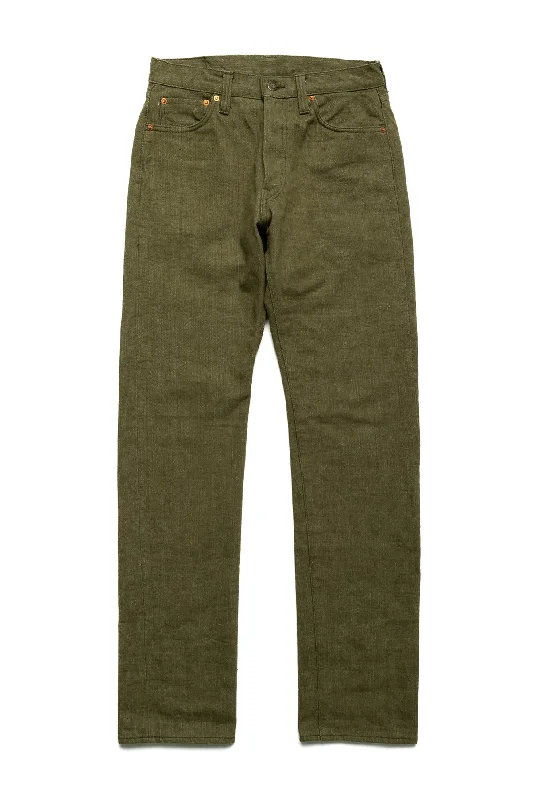 SAMURAI JEANS S0150GNX Uguisu 17oz Straight leg Jeans - Olive