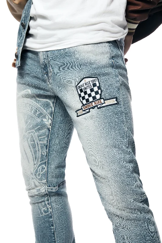 Varsity Denim Jeans - Canal Blue